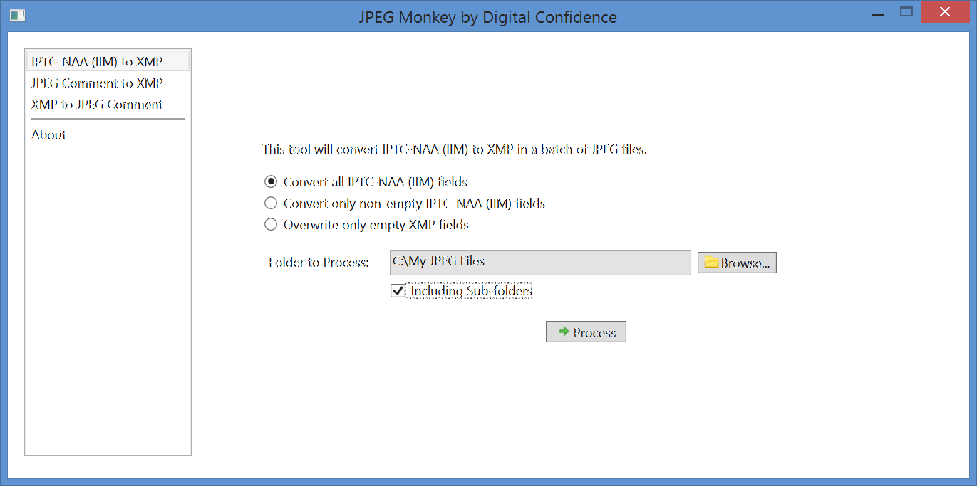 Screenshot of JPEG Monkey